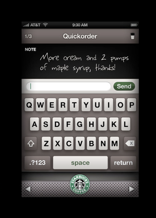 Illustration for article titled iPhone Starbucks Ordering Screens Look Like the Real Thing, Precede Apple Patent